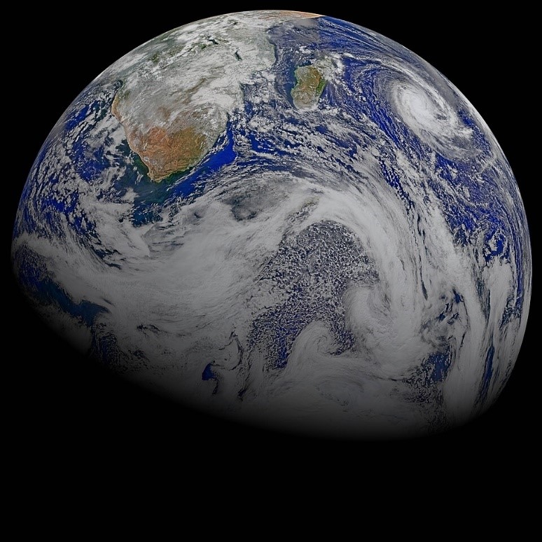 Composite image of the Earth’s southern hemisphere using data from the Suomi National Polar-orbiting Partnership (NPP) on April 9, 2015. It used data from the Visible Infrared Imaging Radiometer Suite (VIIRS) instrument to produce this colored image.