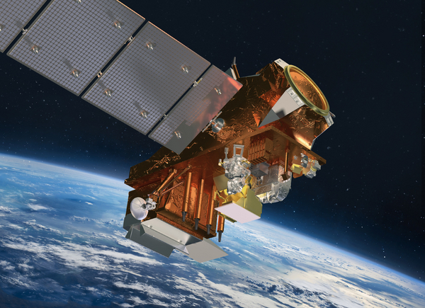The JPSS-4 satellite orbits in this artist's rendering.