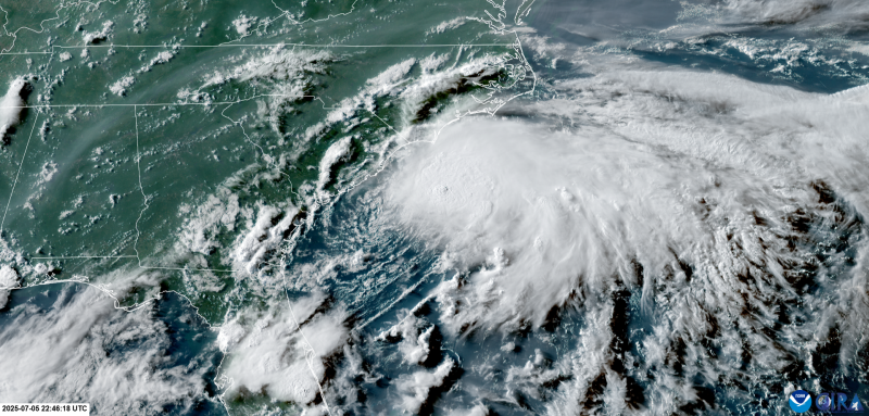 Image of Tropical Storm Chantal.