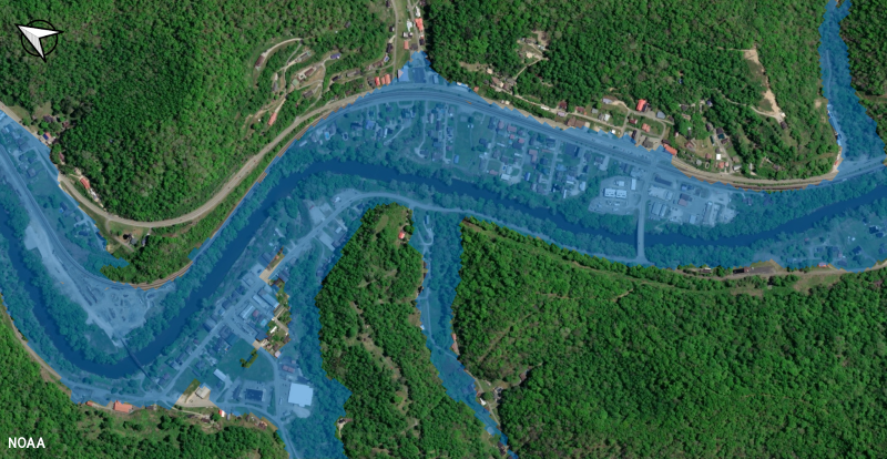 An example of NOAA's Flood Inundation Mapping (FIM) services.
