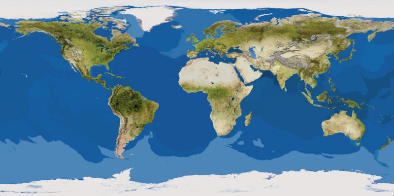 Fist cloudless satellite image of the whole Earth