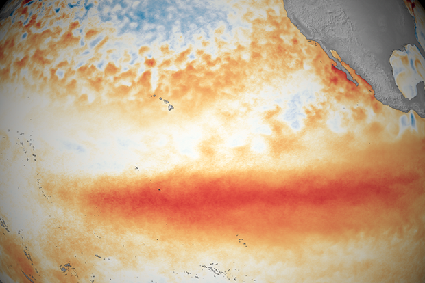Tropical Pacific Ocean temperatures provide clues to ENSO conditions.